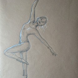 Leidenschaft - 2023 , Bleistift, Kreide 50x70cm