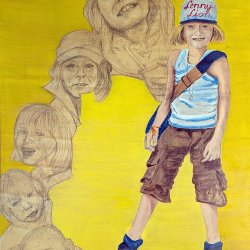 Zwischenstopp im Leben 2025, Acryl auf Holz 70x100cm
